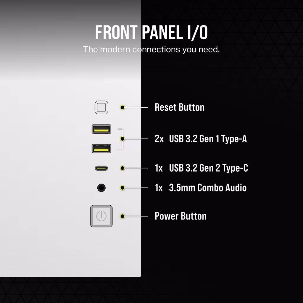 Corsair 2500X Airflow (M-ATX) Mid-Tower Cabinet (White) overview 11