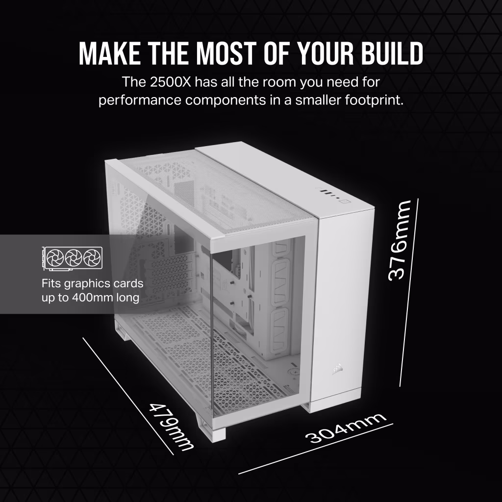 Corsair 2500X Airflow (M-ATX) Mid-Tower Cabinet (White) overview 7