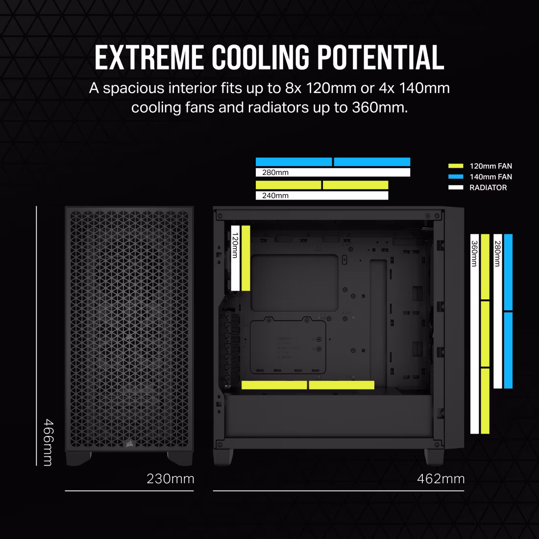Corsair 3000D Airflow Mid-Tower (ATX) Cabinet (Black) overview 2