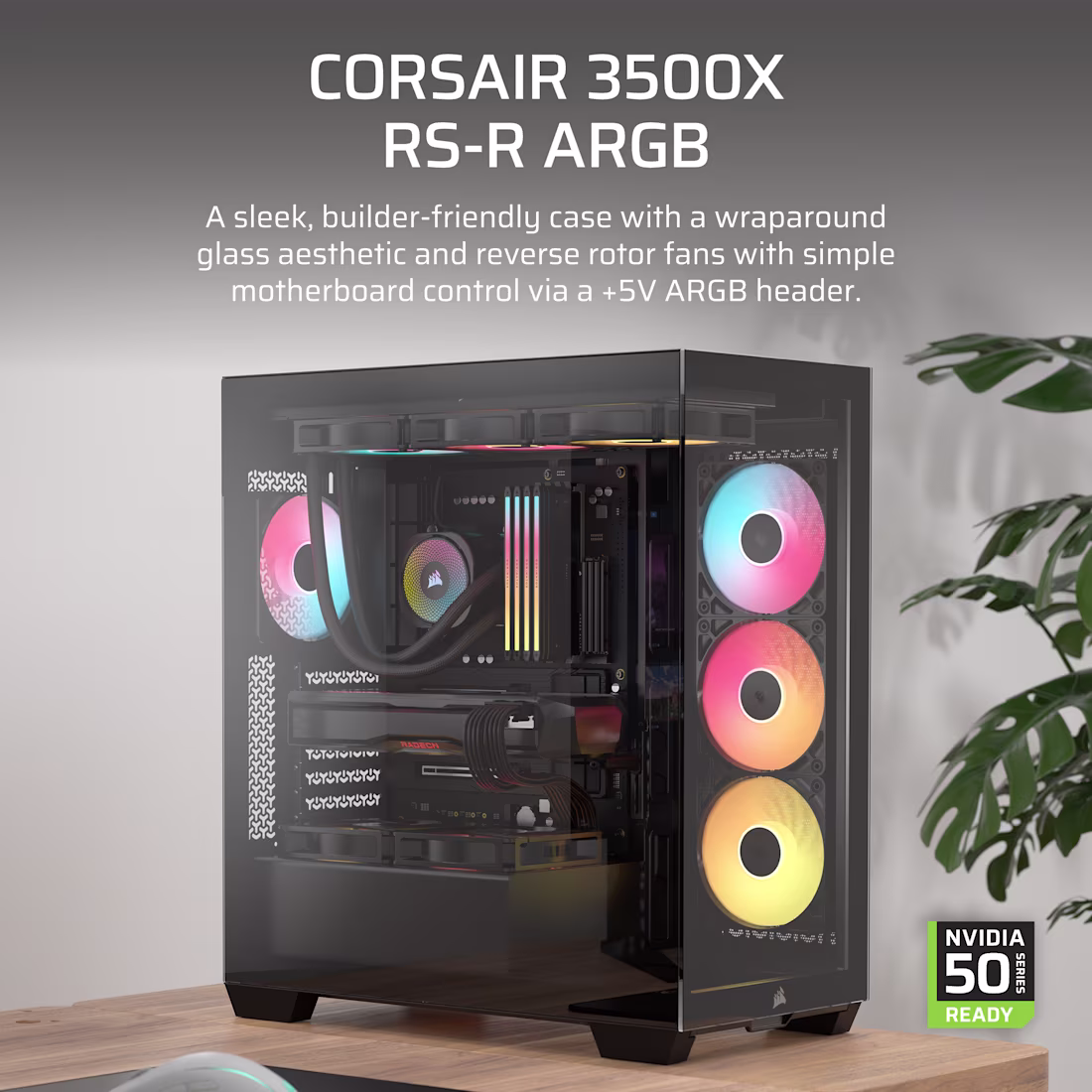 Corsair 3500X RS-R ARGB E-ATX Mid Tower Case (Black) overview 1
