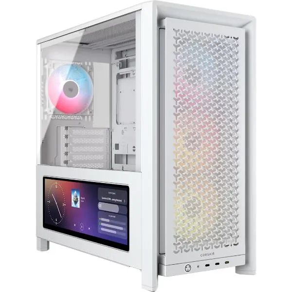 Corsair 4000D LCD RS ARGB Premium Mid-Tower PC Case - White
