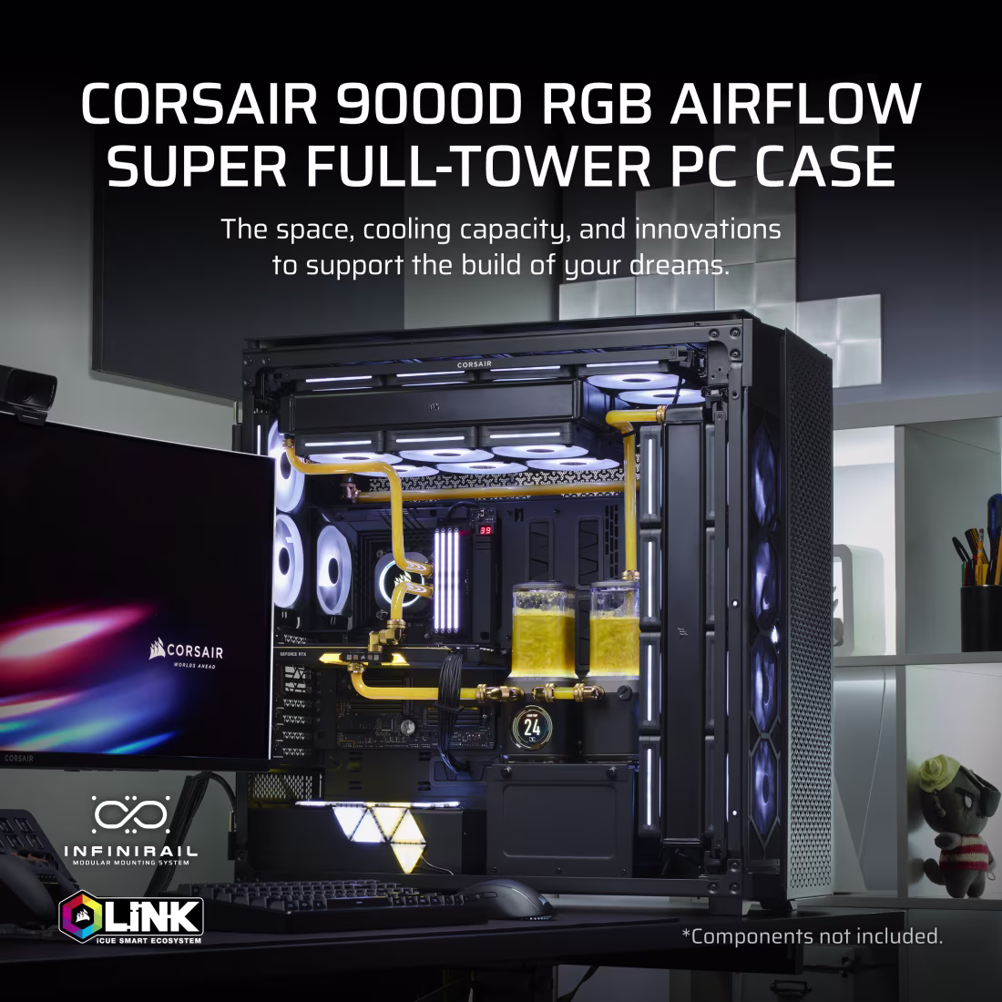 Corsair 9000D RGB Airflow Super Full-Tower Case (Black) overview 1