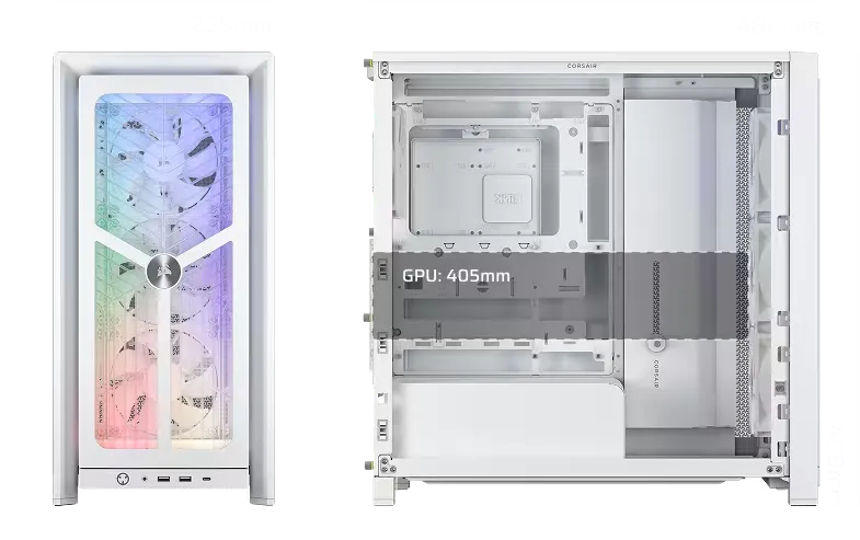 Corsair FRAME 4000X RS Mid-Tower PC Case (White) overview 4