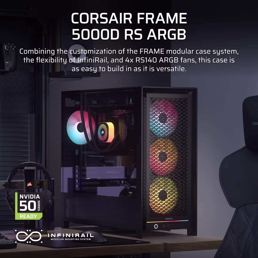 Corsair Frame 5000D RS Black ARGB E-ATX Mid Tower Case overview 1