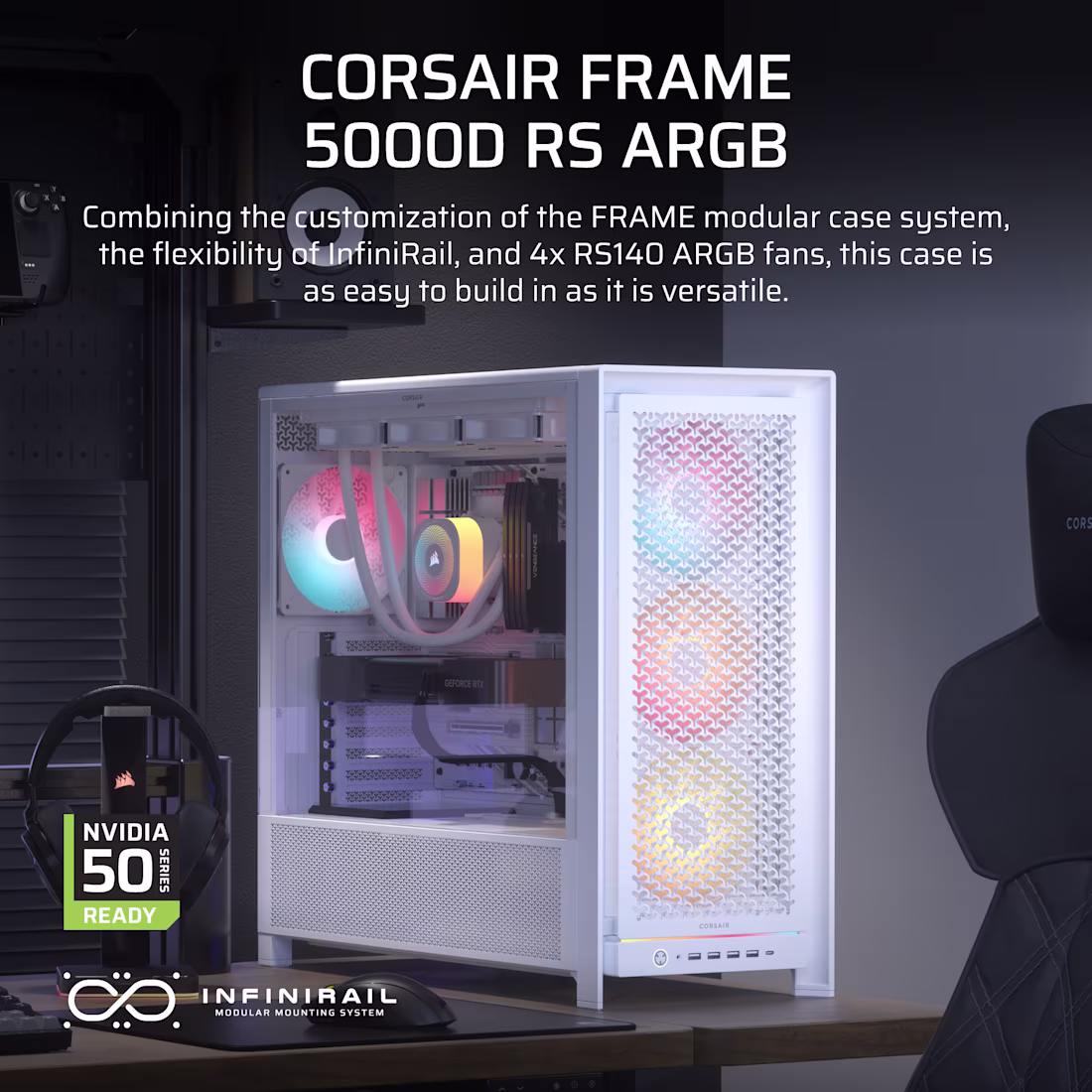 Corsair Frame 5000D RS White ARGB E-ATX Mid Tower Case overview 1