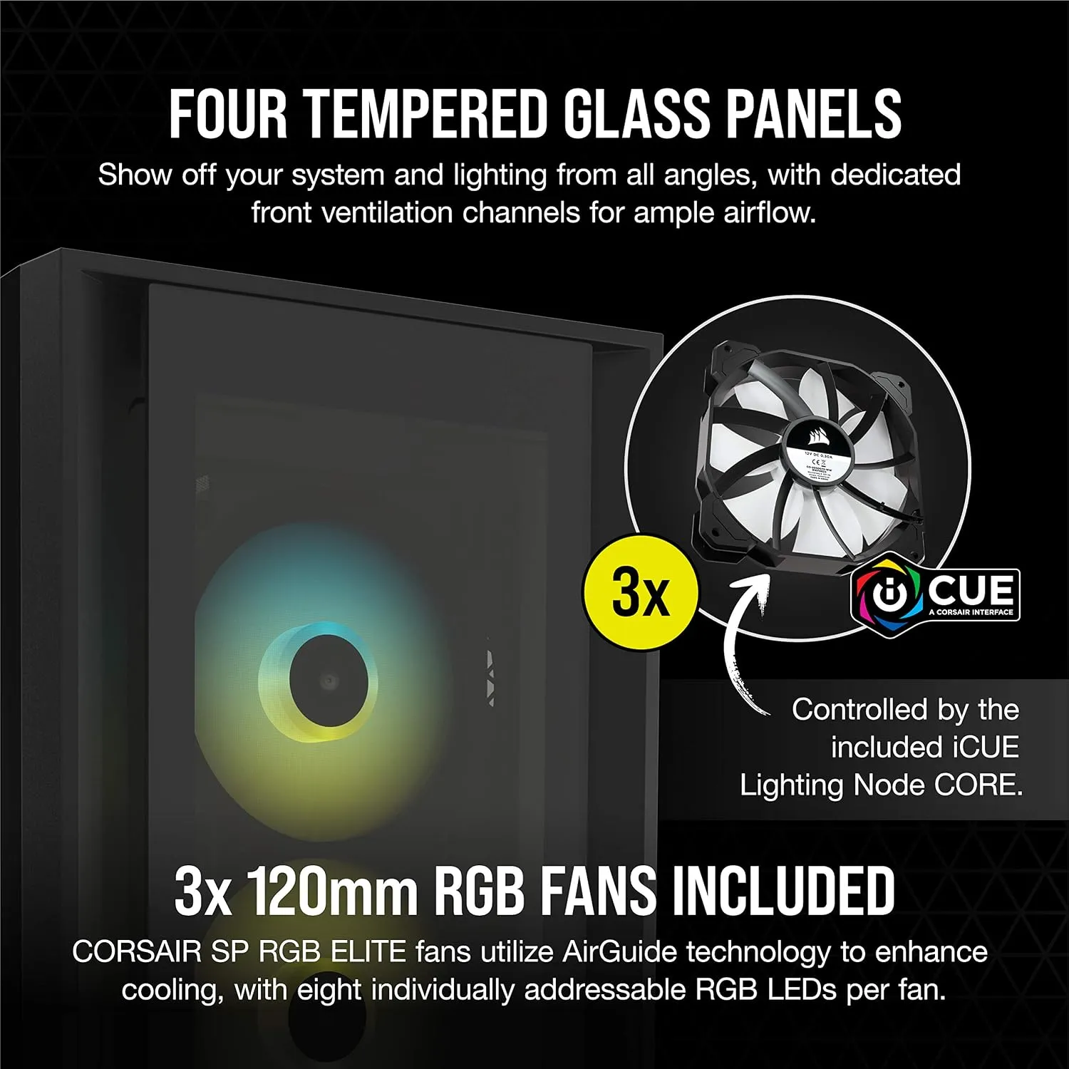 Corsair ICUE 5000X RGB Mid Tower Cabinet (Black) overview 3