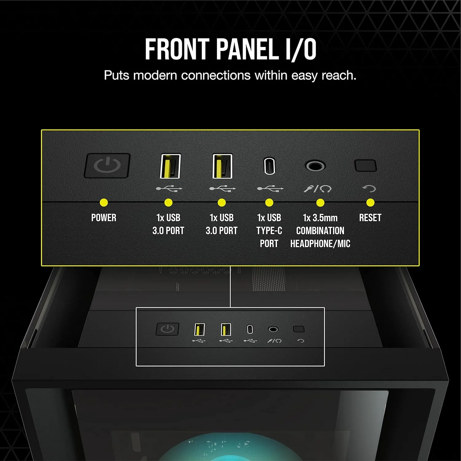 Corsair ICUE 5000X RGB Mid Tower Cabinet (Black) overview 8