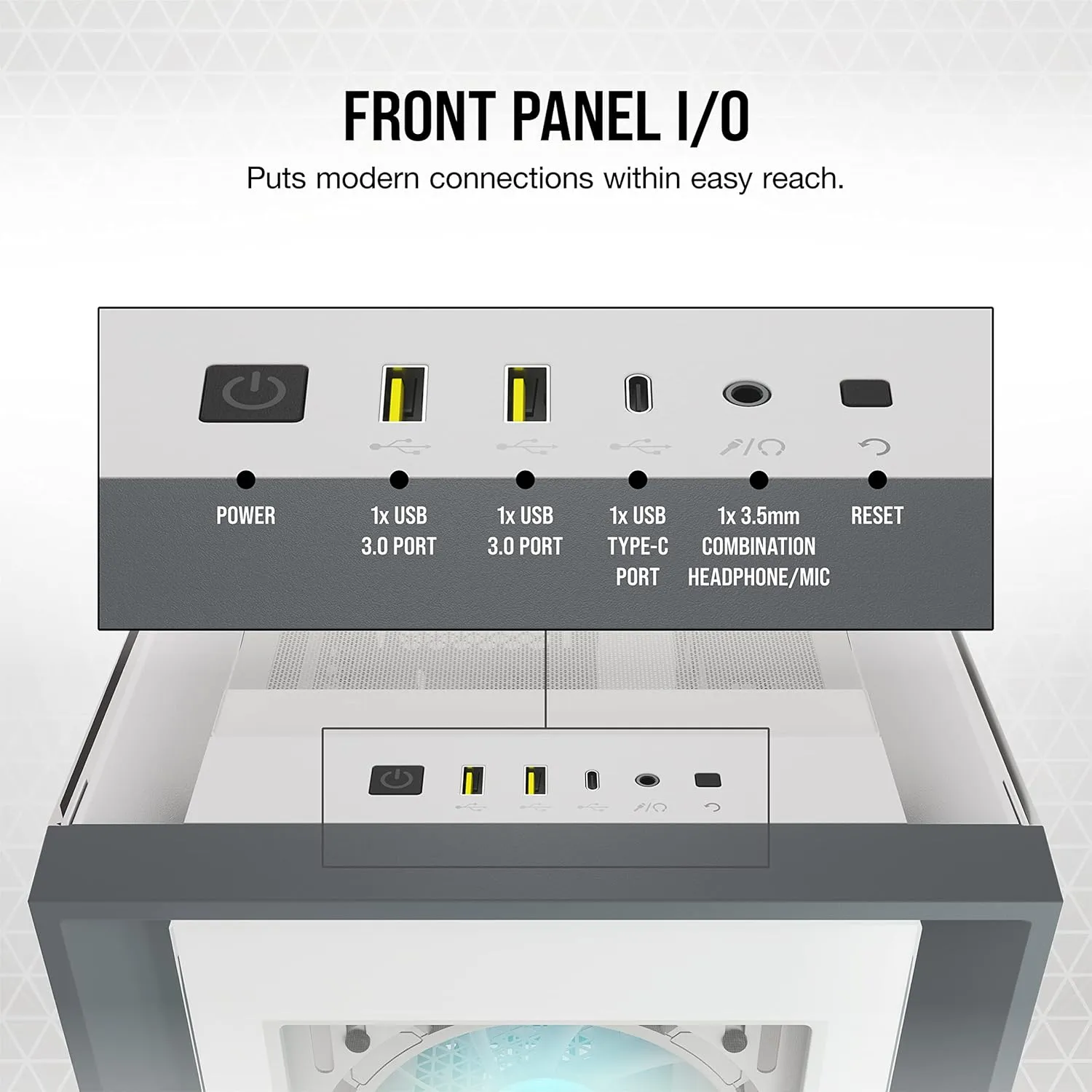 Corsair ICUE 5000X RGB Mid Tower Cabinet (White) overview 9