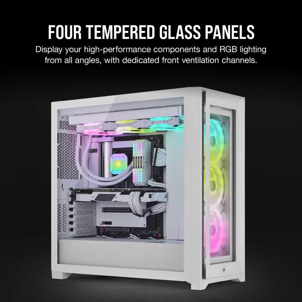 Corsair ICUE 5000X RGB QL Edition Cabinet (White) overview 3