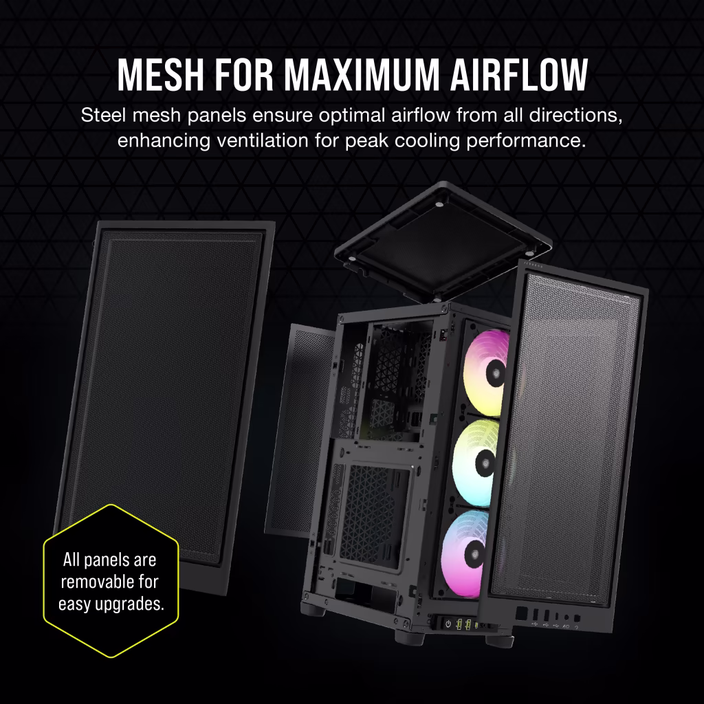 Corsair iCUE 2000D RGB Airflow Mini ITX PC Cabinet (Black) overview 2
