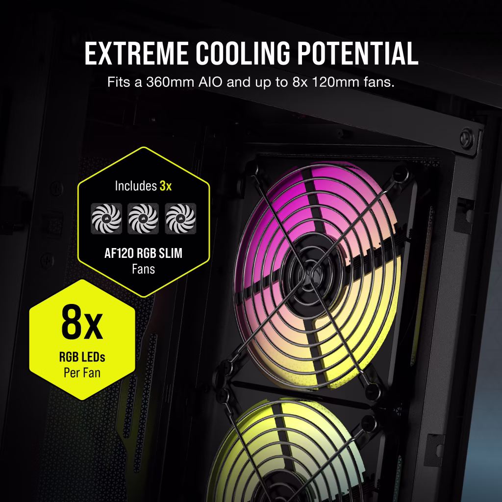 Corsair iCUE 2000D RGB Airflow Mini ITX PC Cabinet (Black) overview 4