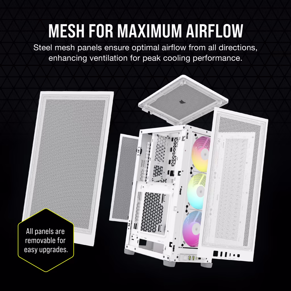 Corsair iCUE 2000D RGB Airflow Mini ITX PC Cabinet (White) overview 2