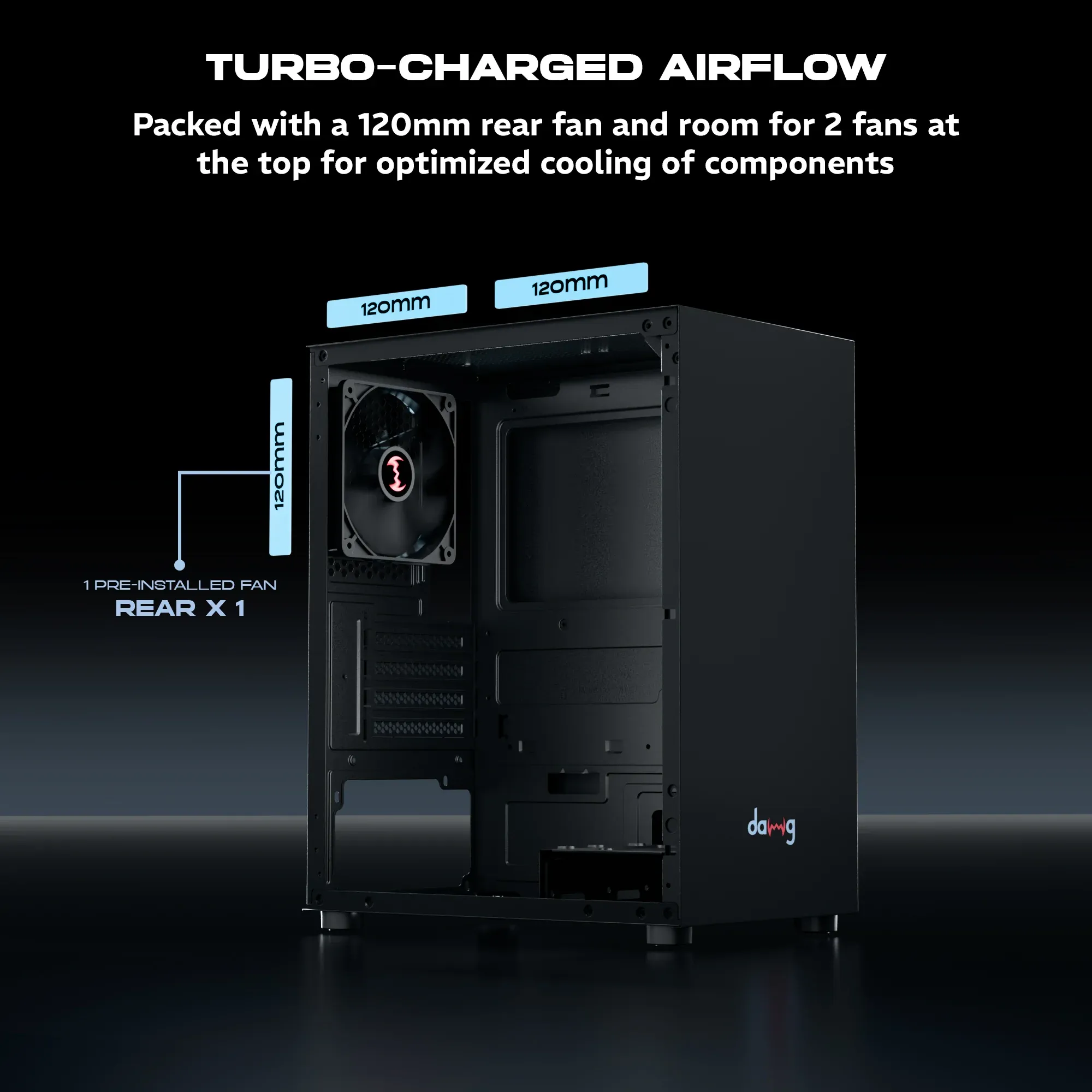 Dawg V 110 M-ATX Mini Tower Case Grey overview 2