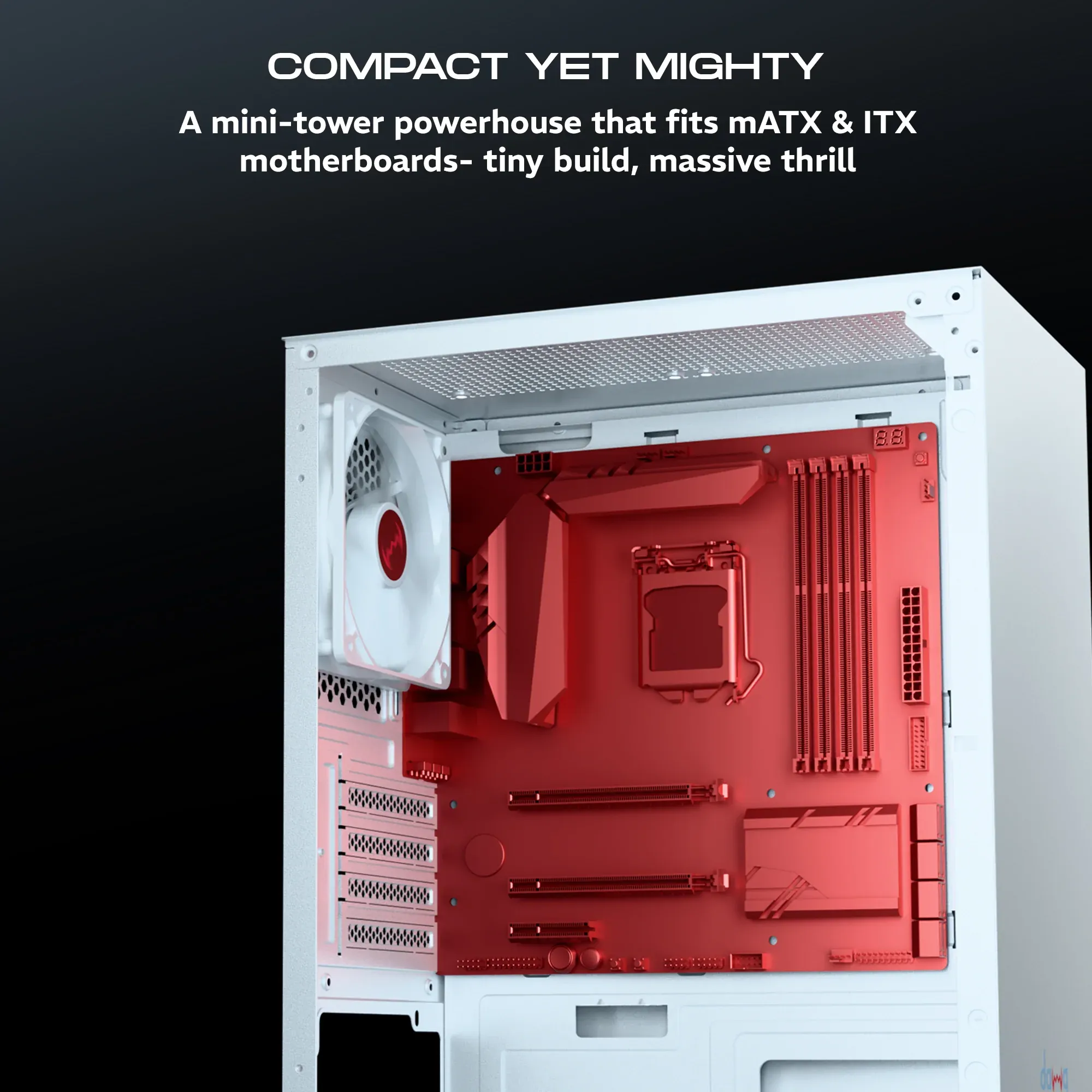 Dawg V 110 M-ATX Mini Tower Case Grey overview 4