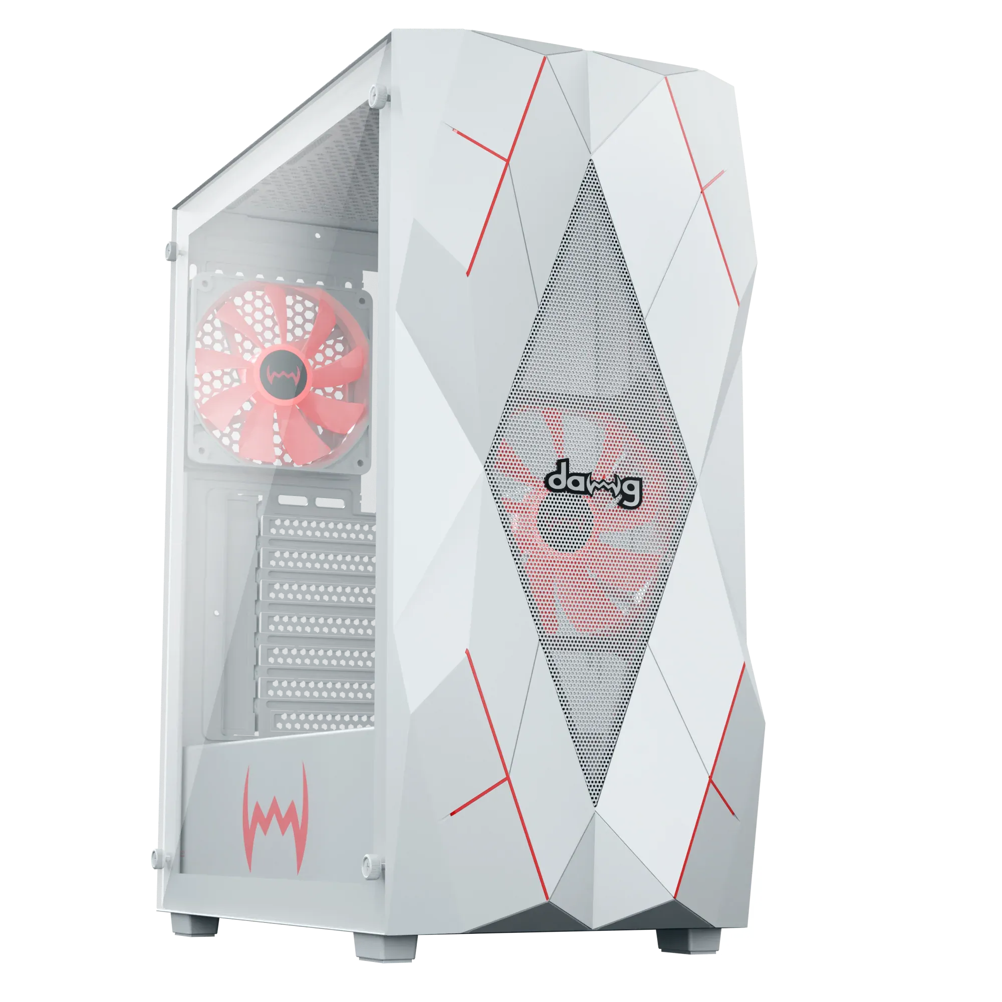 Dawg V 240 ATX Mid Tower Case - White overview 1