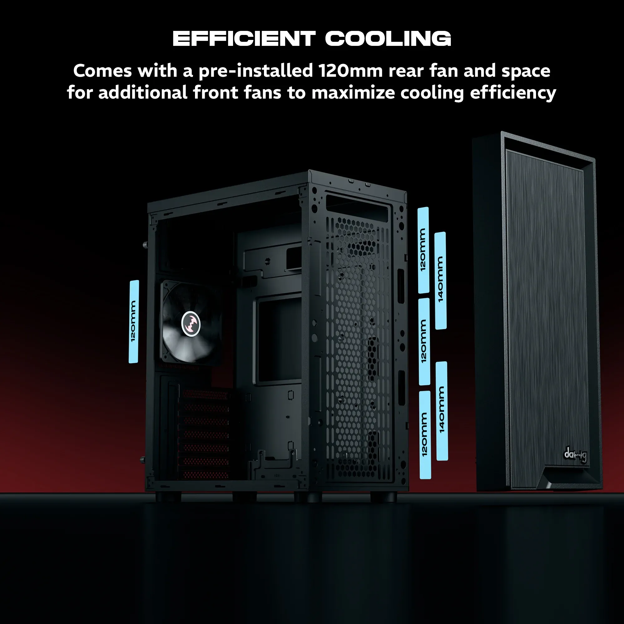 Dawg V210 ATX Mid Tower Case White overview 2