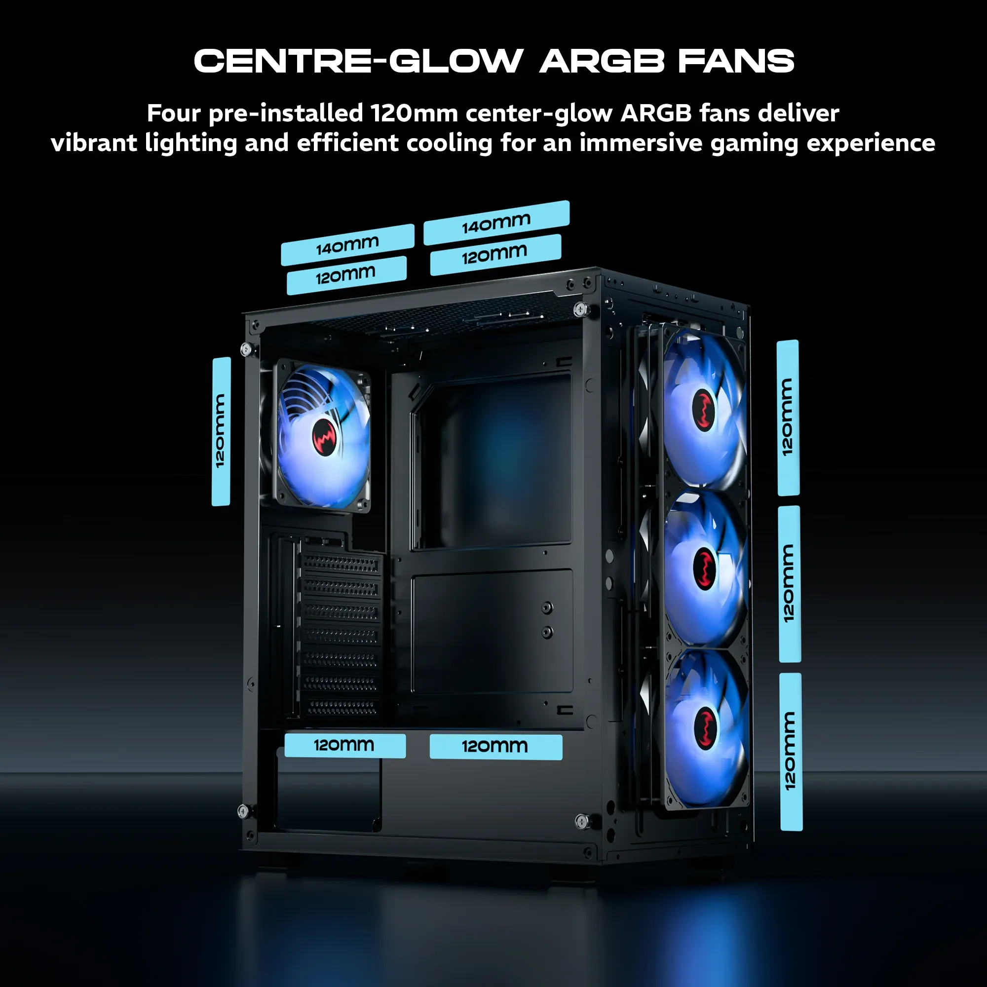 Dawg X 440 ARGB ATX Mid Tower Case overview 3