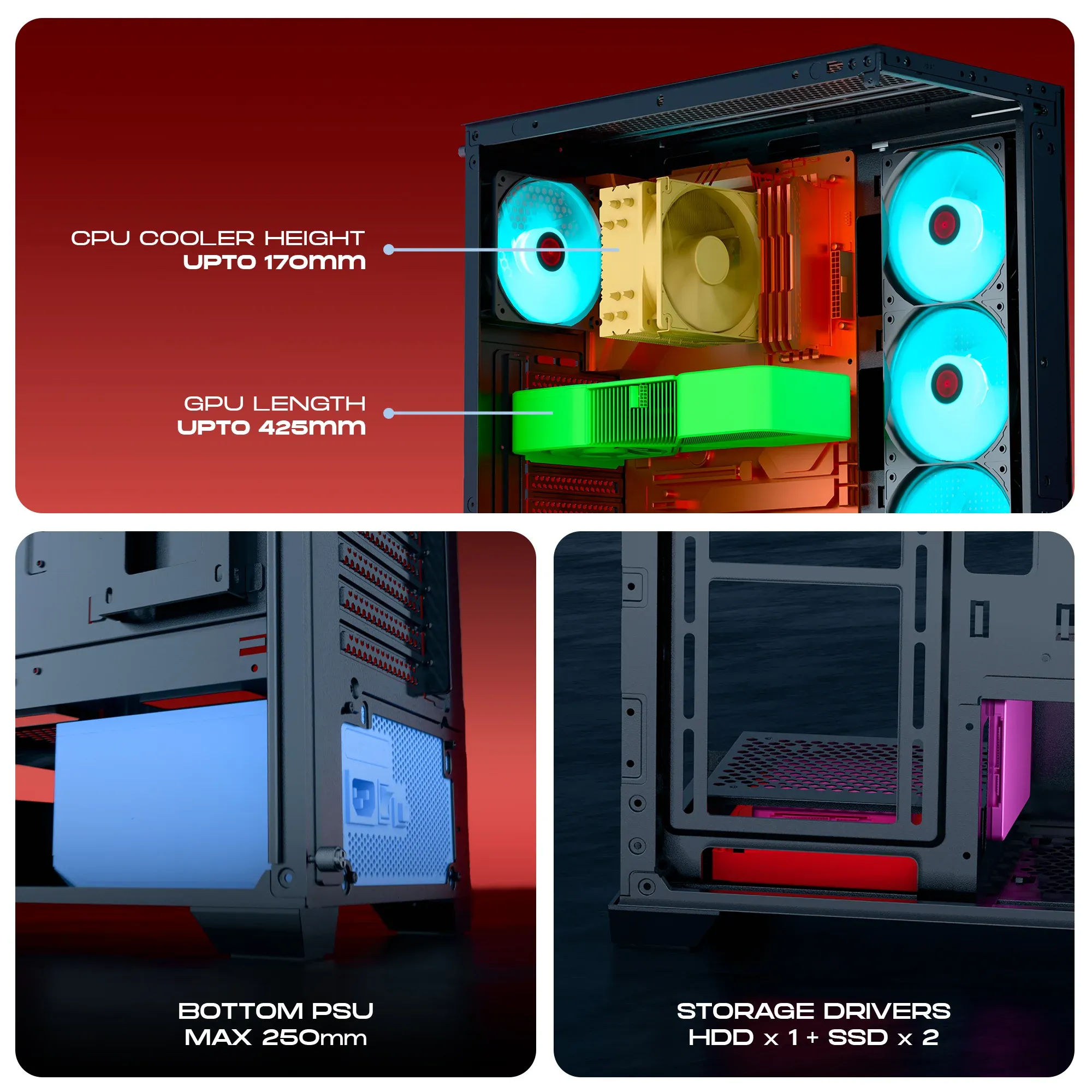 Dawg X 520 ARGB ATX Mid Tower Case overview 5