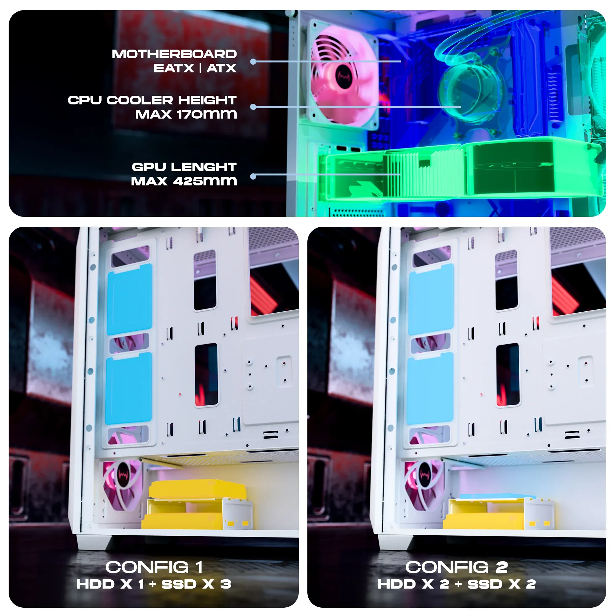 Dawg X 540 ARGB E-ATX Full Tower Case overview 4