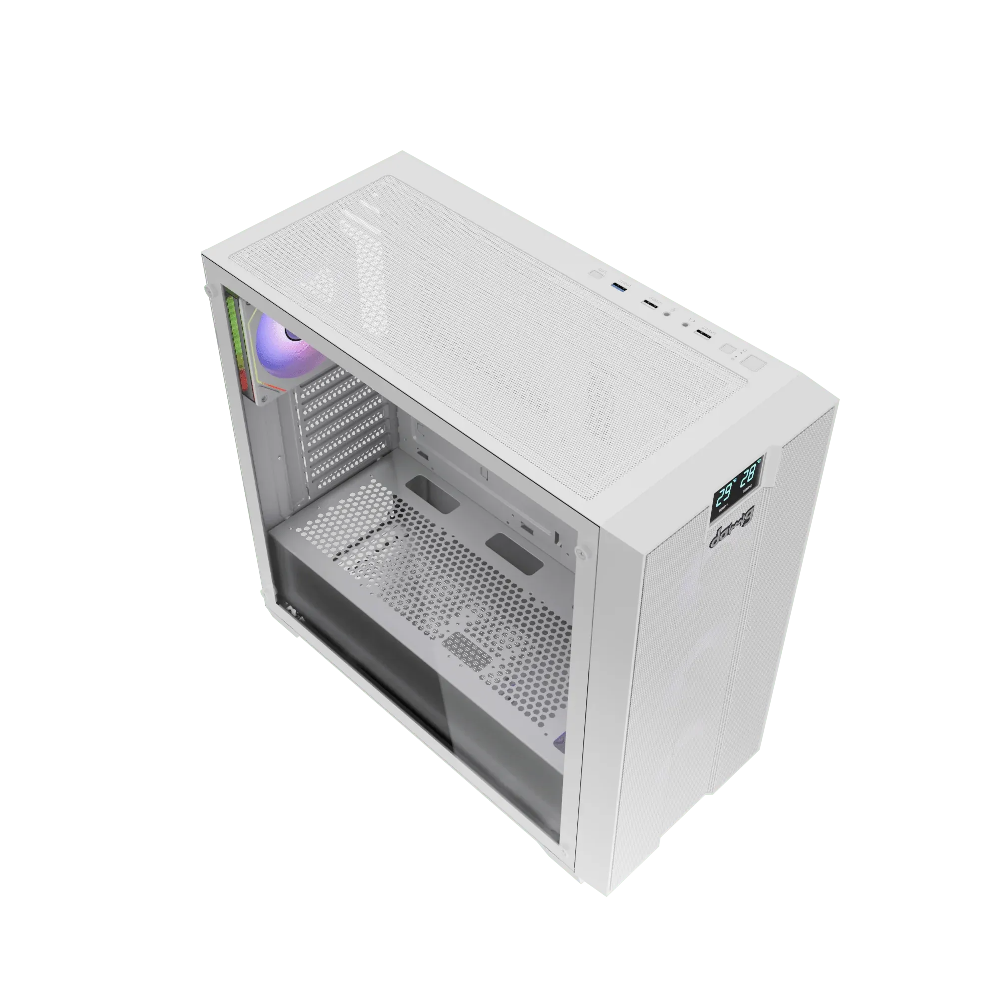 Dawg X 678 ARGB White ATX Mid Tower Case overview 1