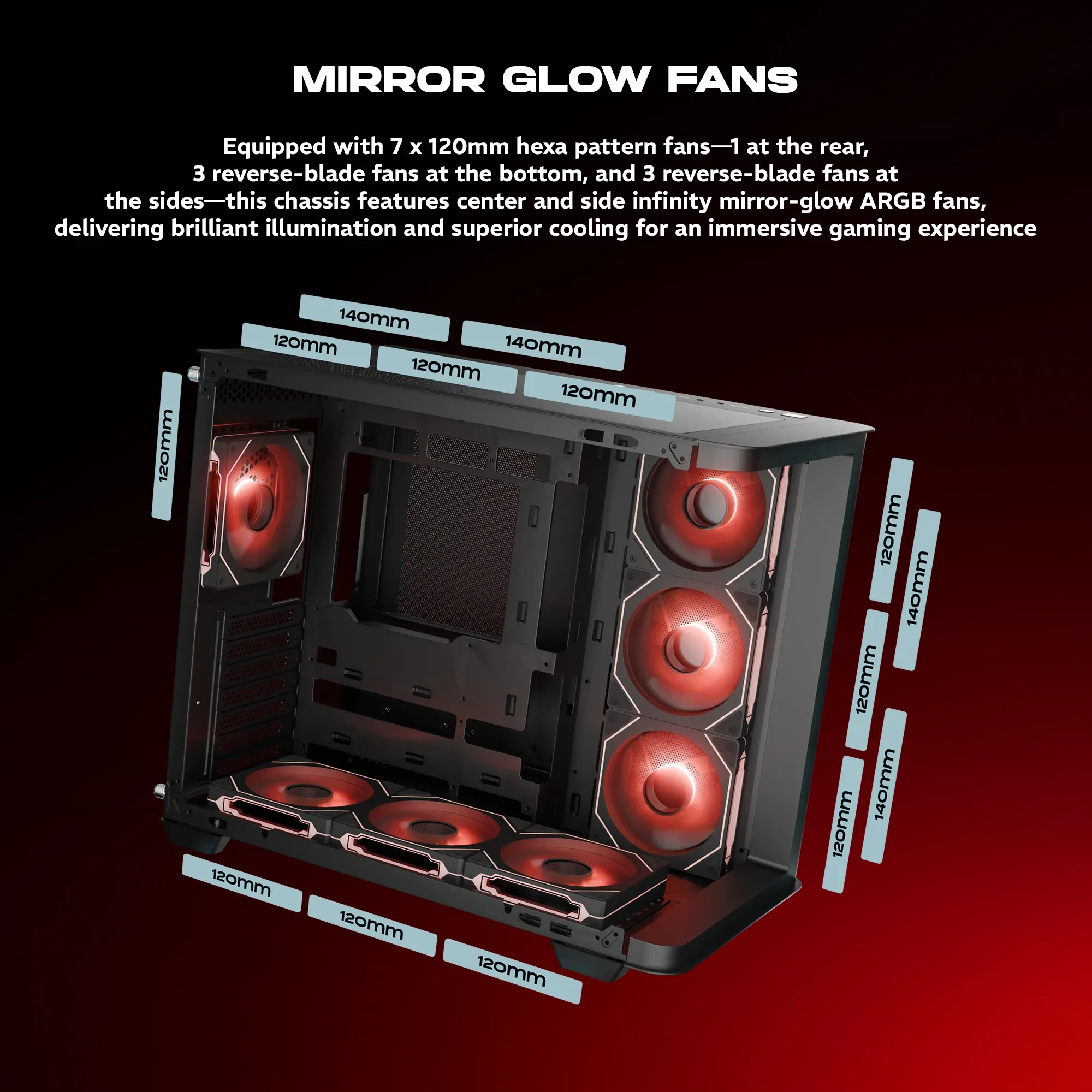 Dawg Y 820 ARGB ATX Mid Tower Case - White overview 4