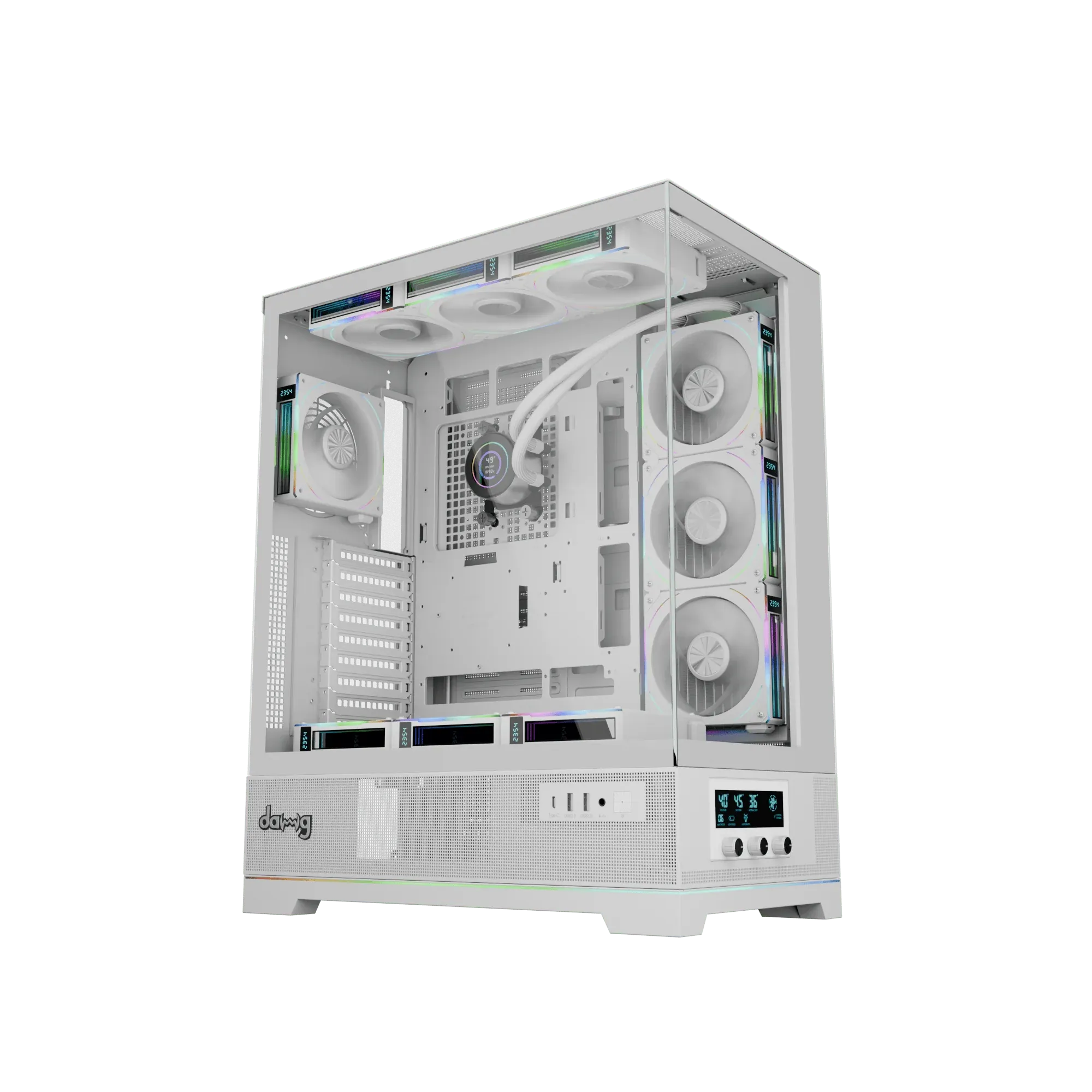 Dawg Y 990 ARGB E-ATX Mid Tower Case - White overview 1