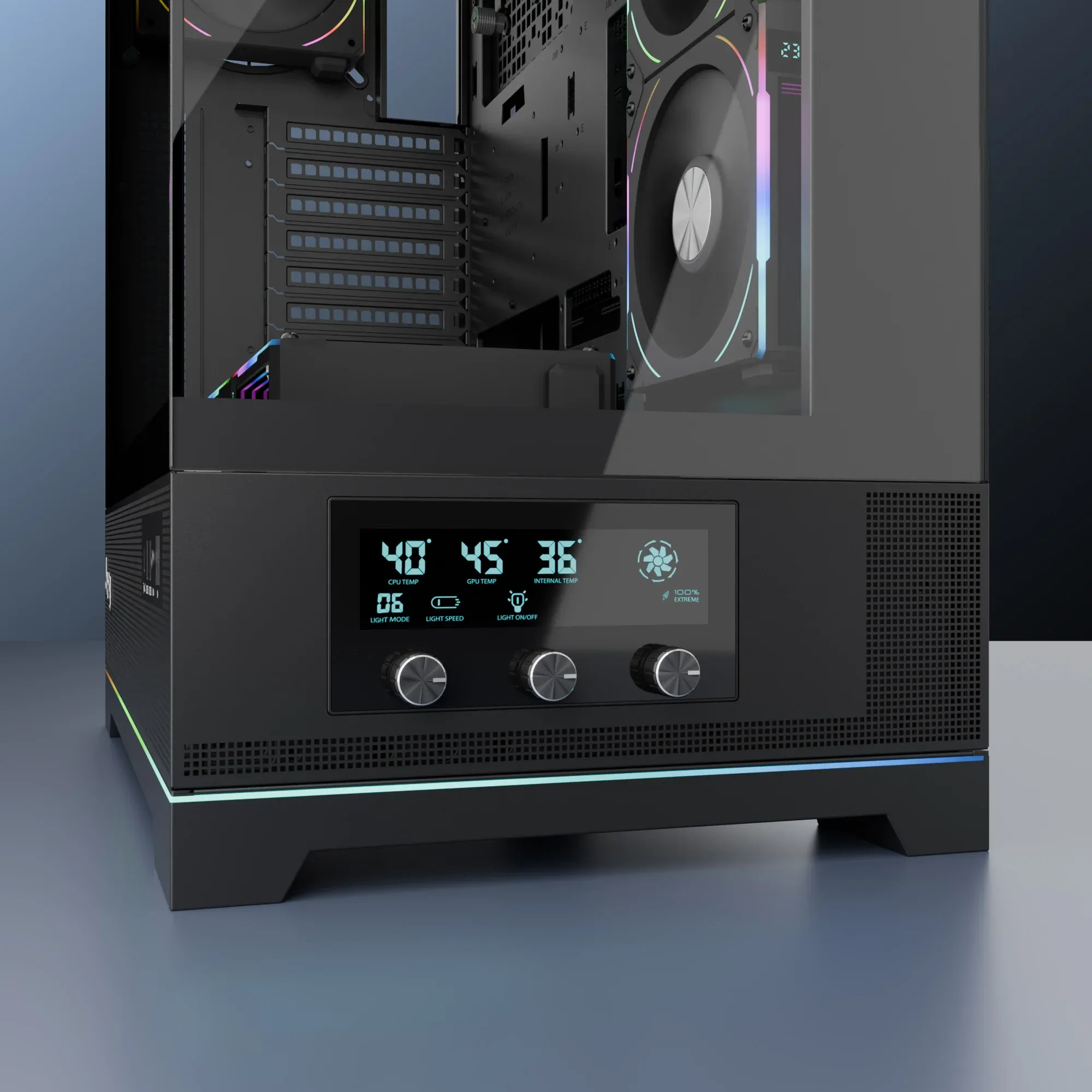 Dawg Y 990 ARGB E-ATX Mid Tower Case - White overview 7
