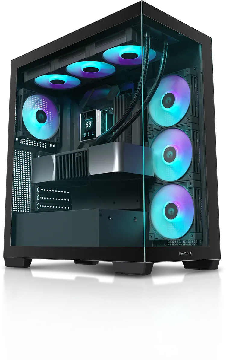 DeepCool CG580 Panaromic ATX PC Cabinet - Black overview 1