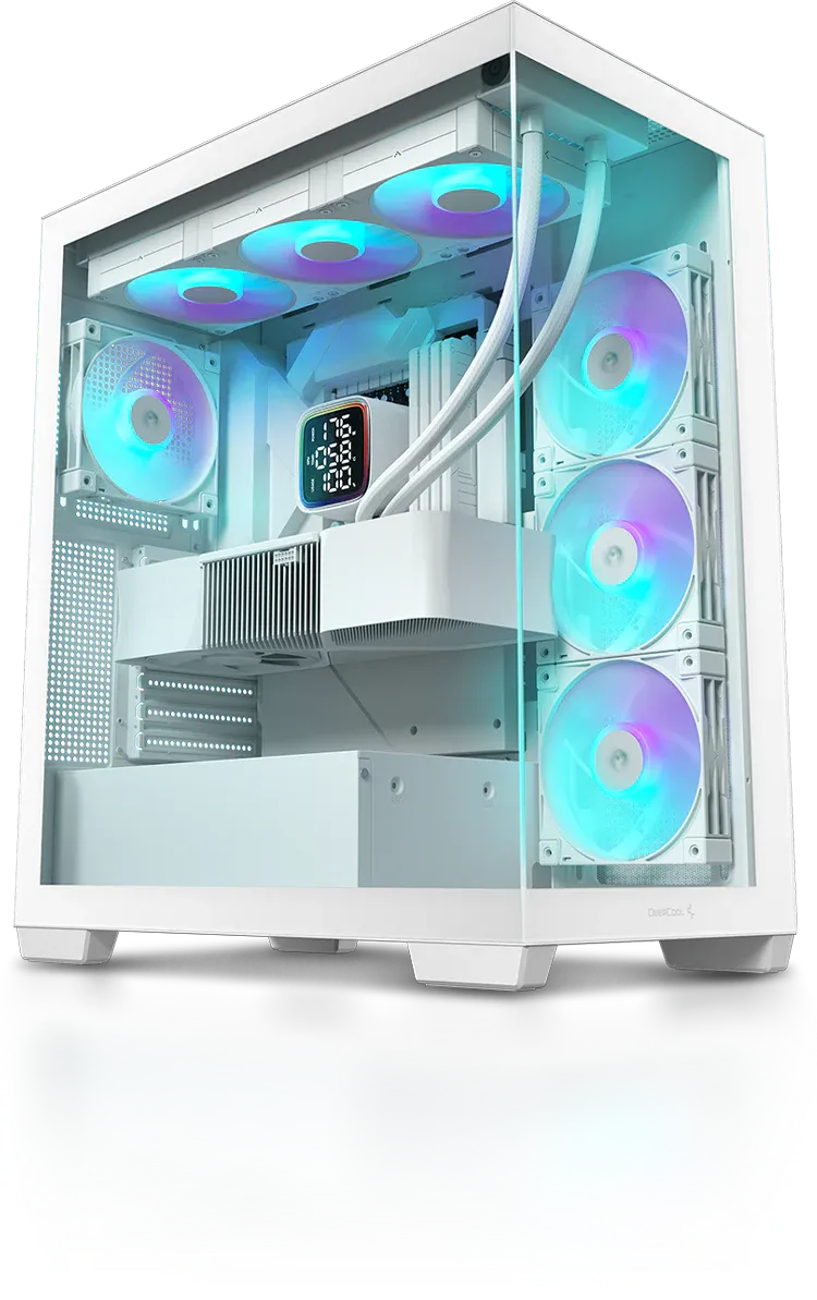 DeepCool CG580 Panaromic ATX PC Cabinet - White overview 1