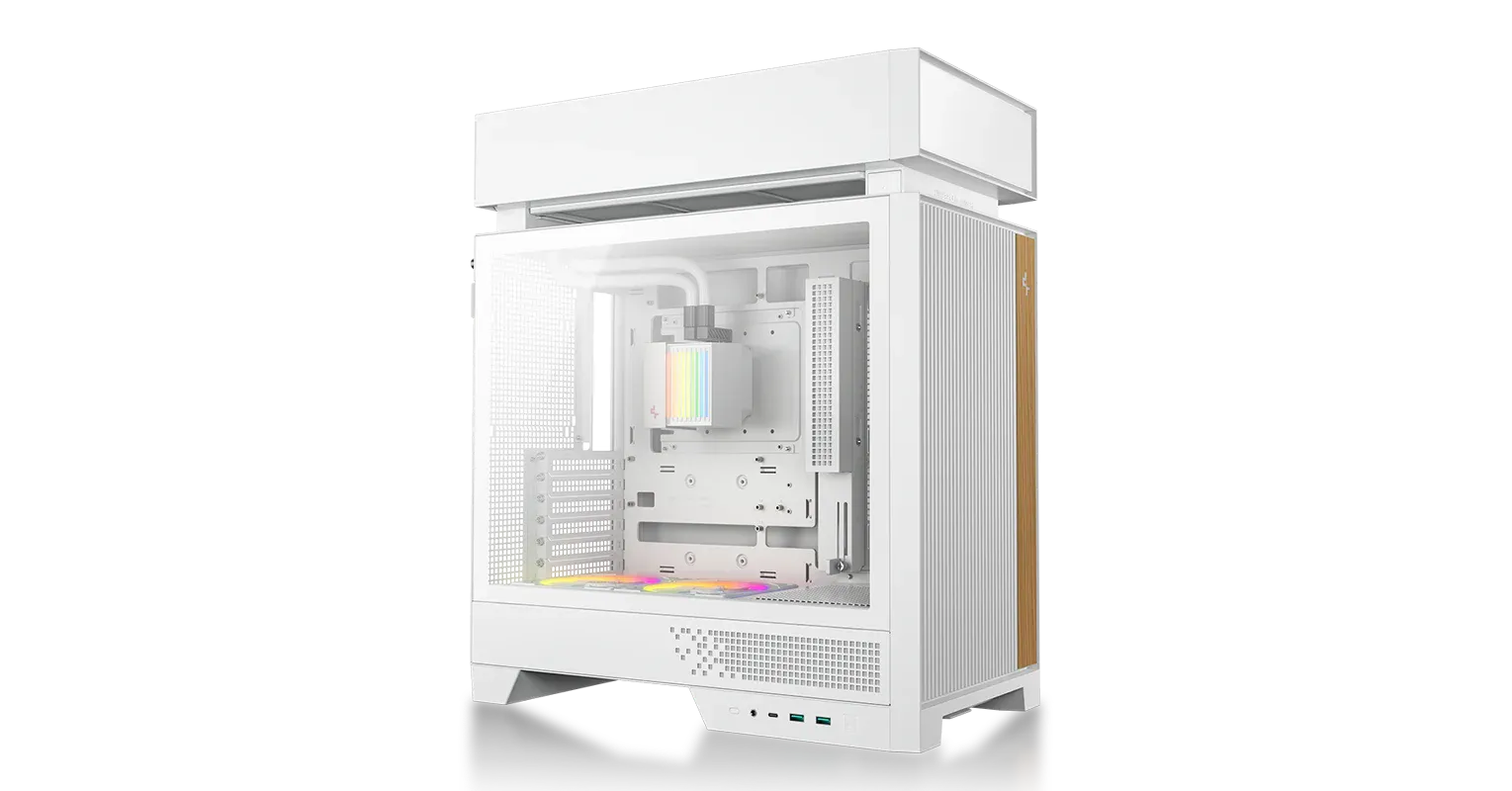 DeepCool CL6600 WH ATX Mid Tower Case With Pre-installed 360mm ARGB Liquid Cooler (White) overview 1