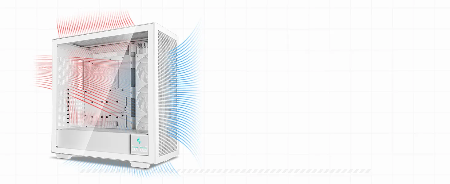 DeepCool Morpheus ARGB (E-ATX) Full Tower Cabinet (White) overview 2