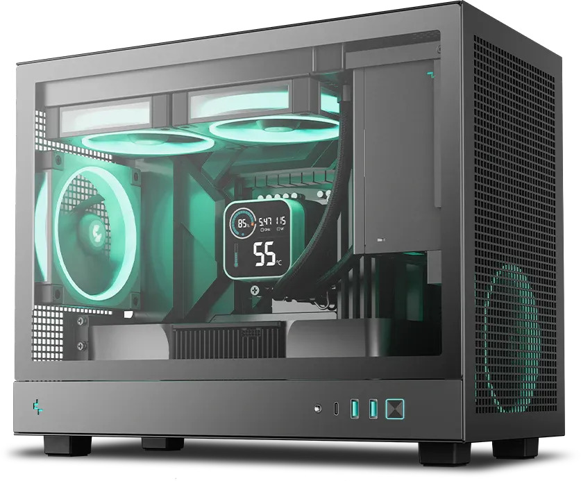 Deepcool CH160 Plus Mini-ITX Mid Tower Cabinet Black (R-CH160-BKNGM0-G) overview 2