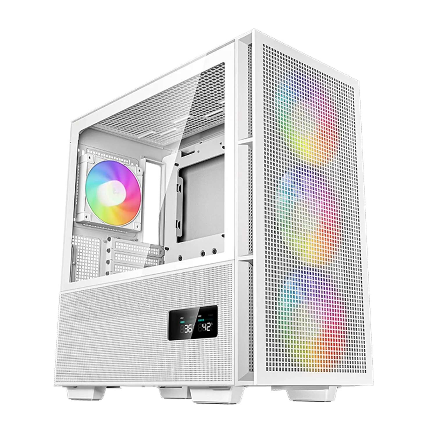 Deepcool CH560 Digital WH Mesh ARGB (E-ATX) Mid Tower Cabinet (White) overview 1