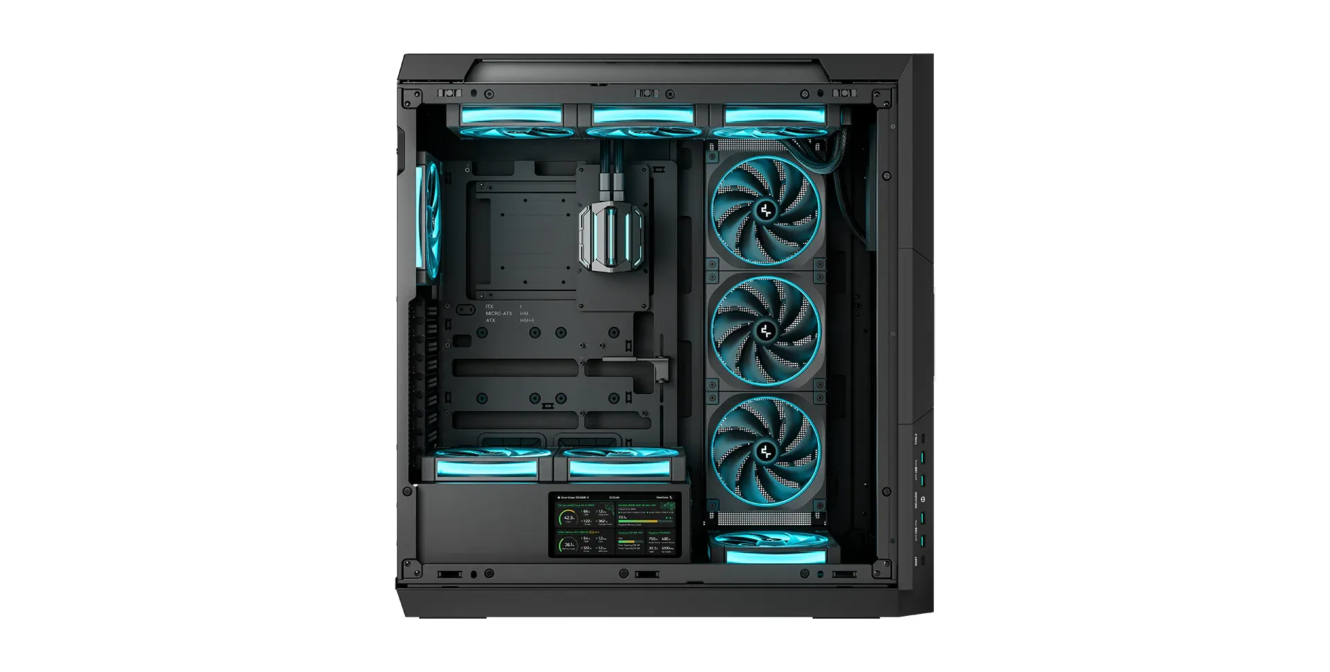 Deepcool Genome III E-ATX Full Tower Cabinet Black (R-GENOME-BKALA3-G-3) overview 1