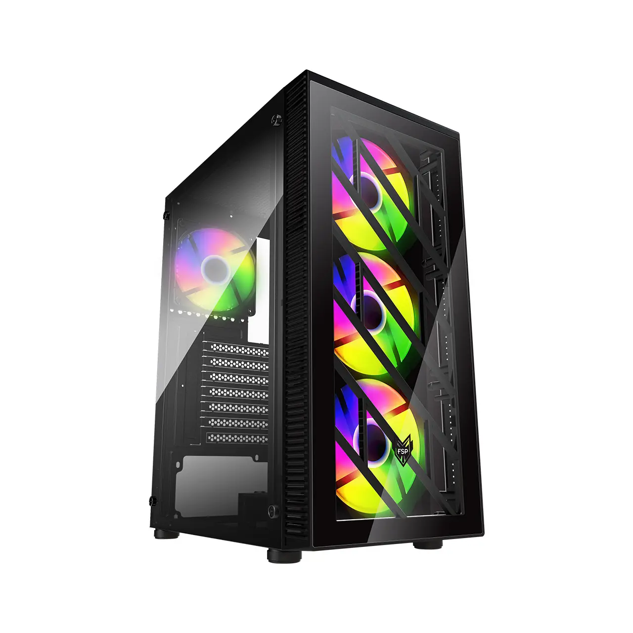 FSP CMT192 RGB Black ATX Mid Tower Gaming PC Cabinet