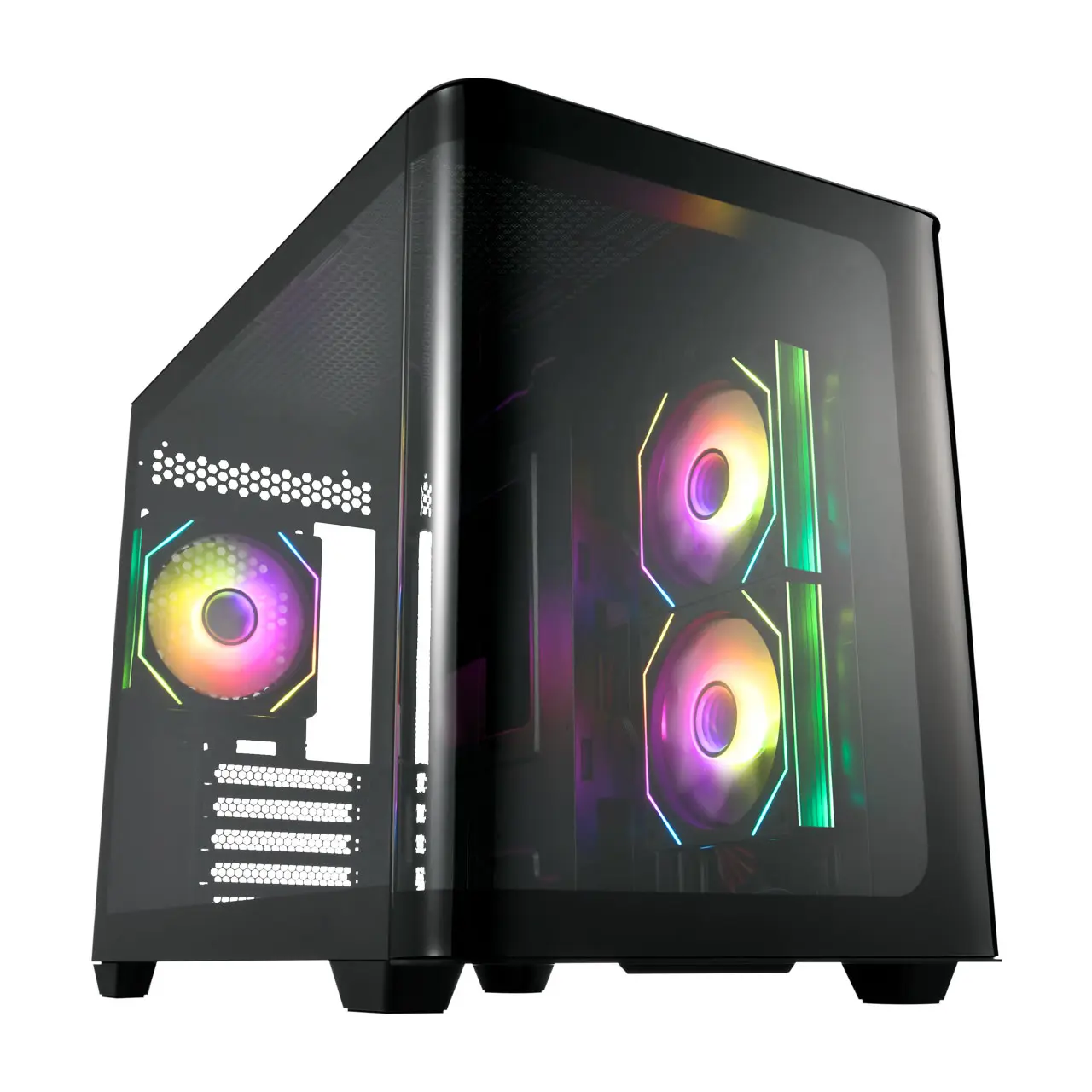 FSP S380 Tempered Glass Black Mid Tower Gaming Case