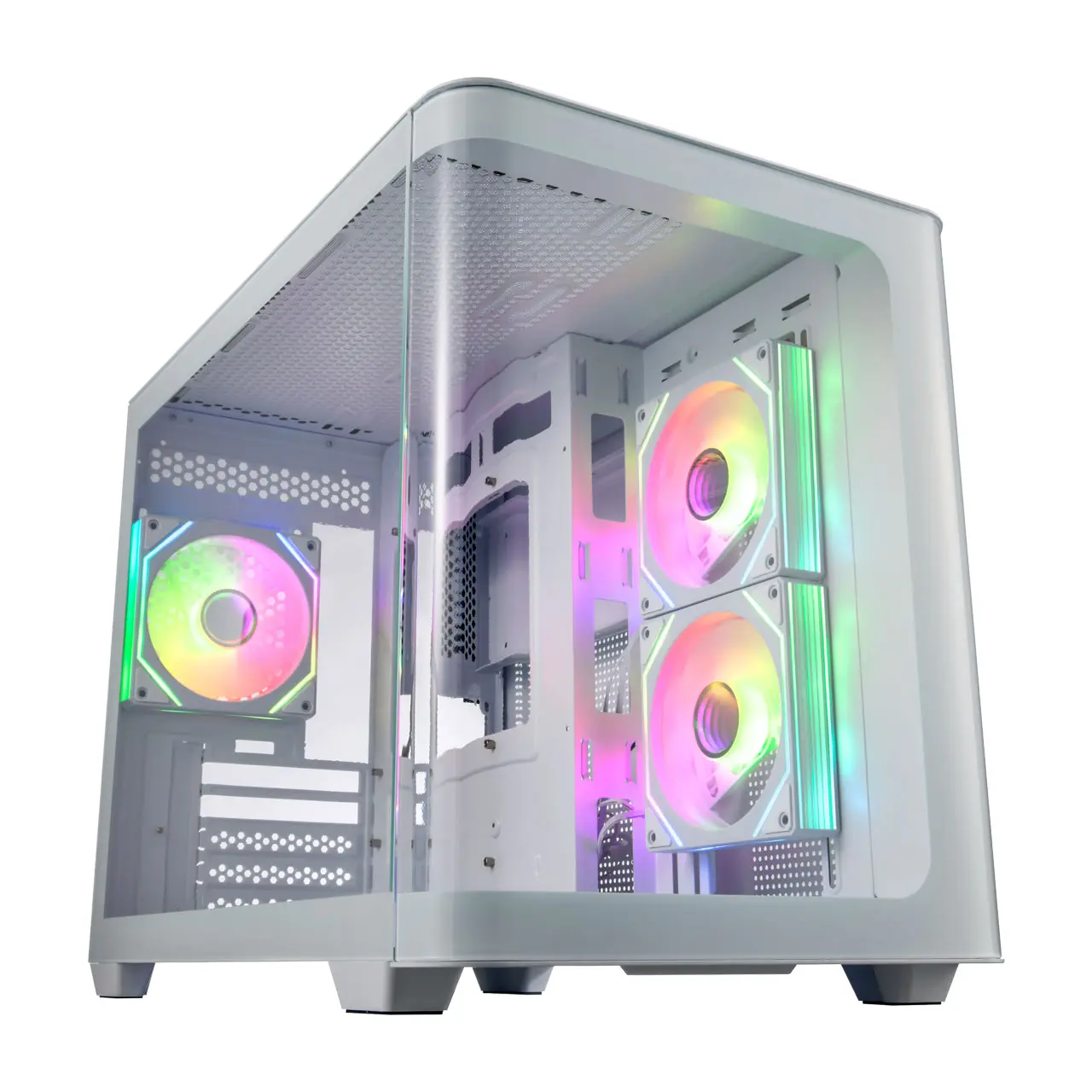 FSP S380 Tempered Glass White Mid Tower Gaming Case