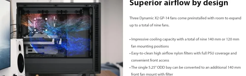 Fractal Design Define 7 TG Dark Tint ATX Mid Tower Case (Black) overview 3