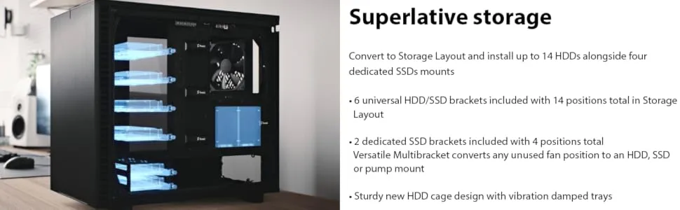 Fractal Design Define 7 TG Dark Tint ATX Mid Tower Case (Black) overview 5