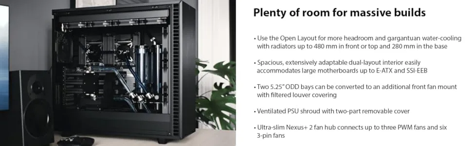 Fractal Design Define 7 XL Solid (E-ATX) Full Tower Cabinet (Black) overview 1