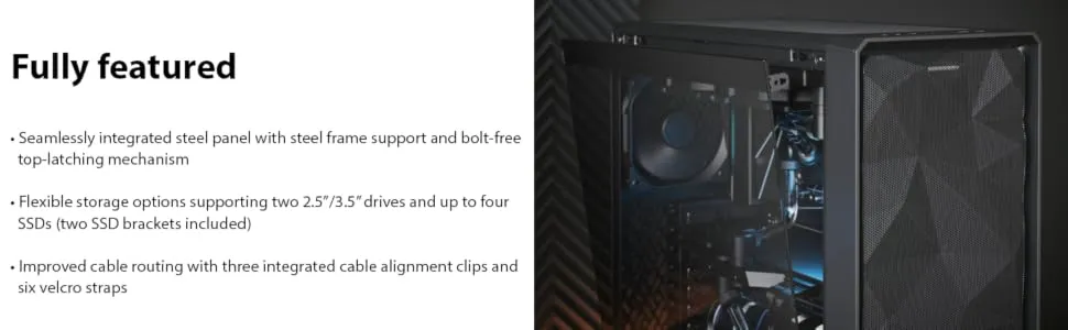Fractal Design Meshify 2 Compact Cabinet ( Solid Black) overview 3