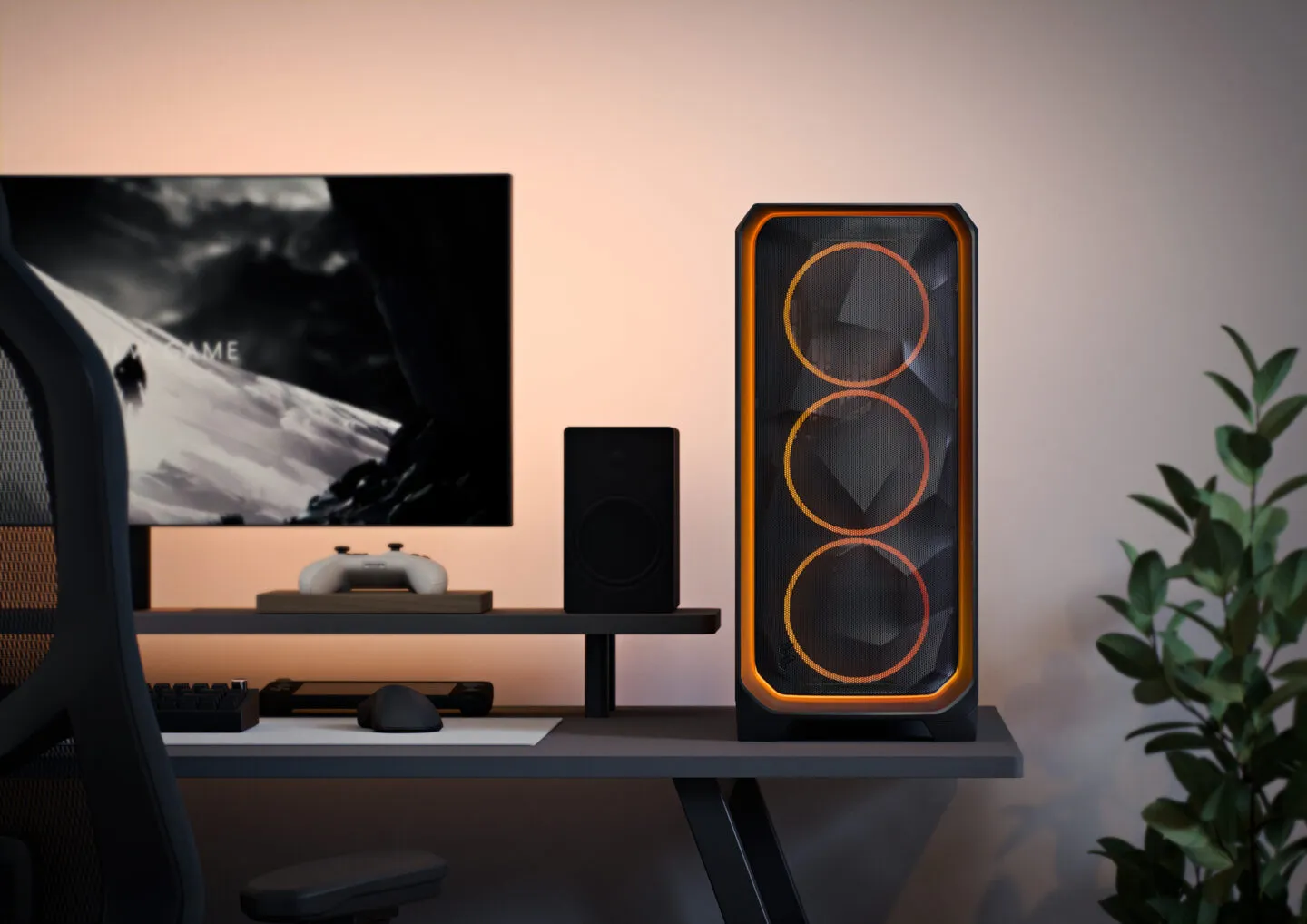 Fractal Design Meshify 3 Ambience Pro RGB Light Tint TG ATX Mid Tower PC Case (Black) overview 2