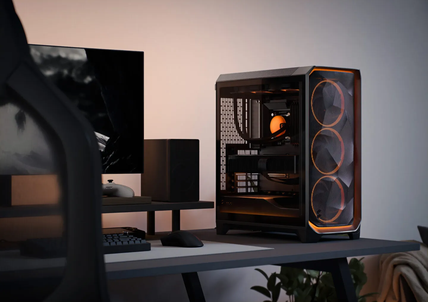 Fractal Design Meshify 3 Ambience Pro RGB Light Tint TG ATX Mid Tower PC Case (Black) overview 4