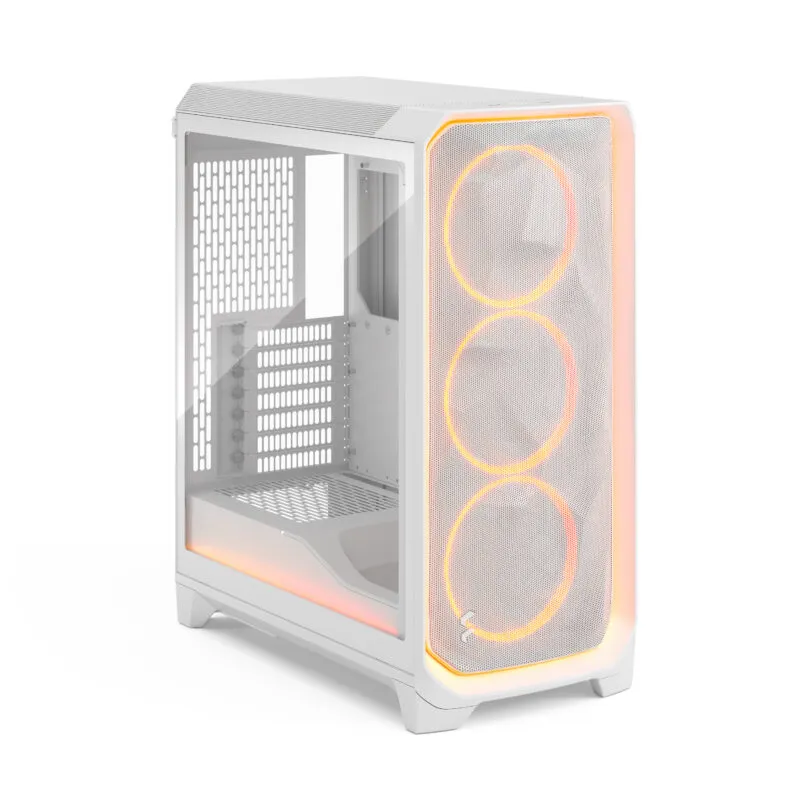Fractal Design Meshify 3 Ambience Pro RGB TG Clear Tint Mid-Tower Case (White) overview 1
