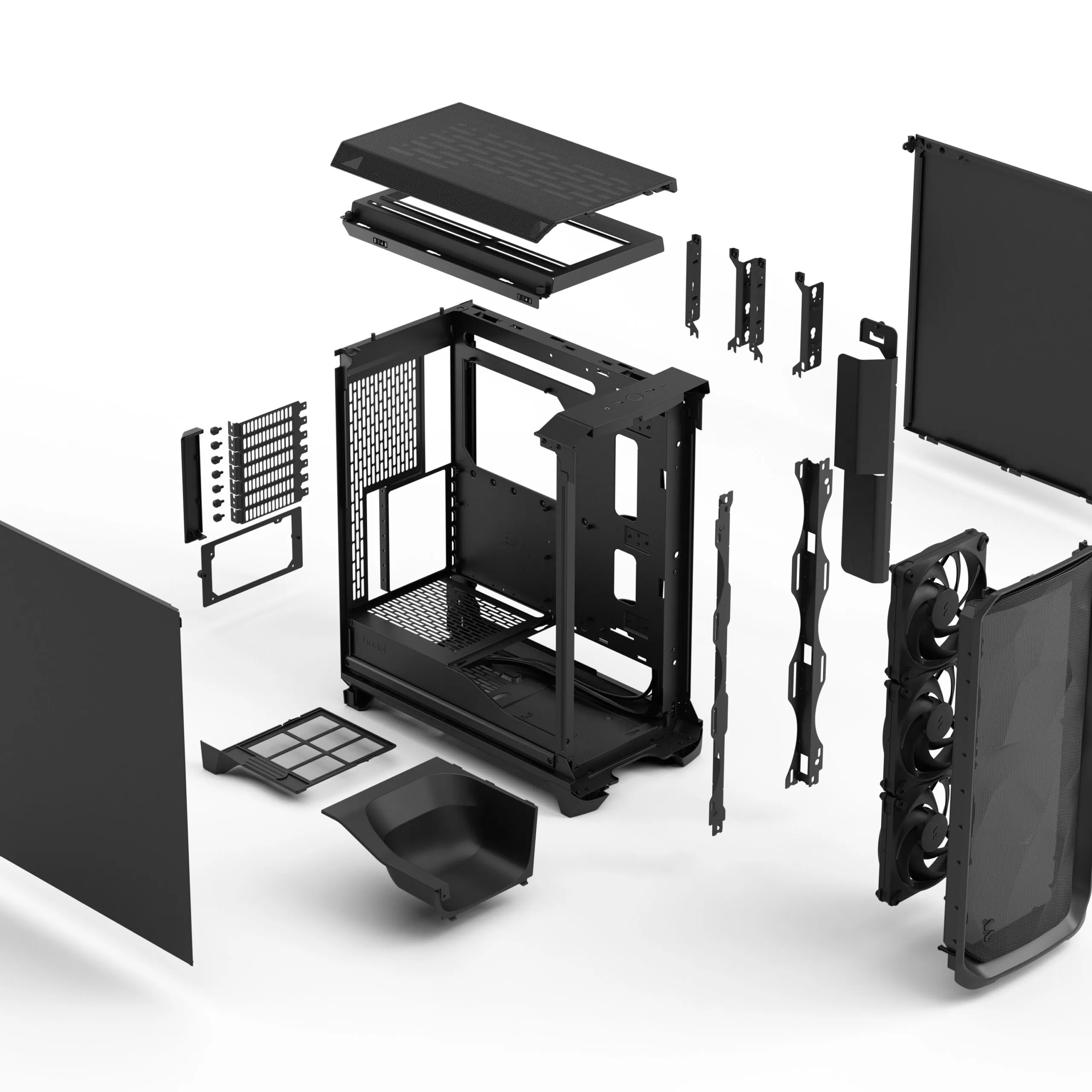 Fractal Design Meshify 3 Solid ATX mATX Mid Tower PC Case (Black) overview 3