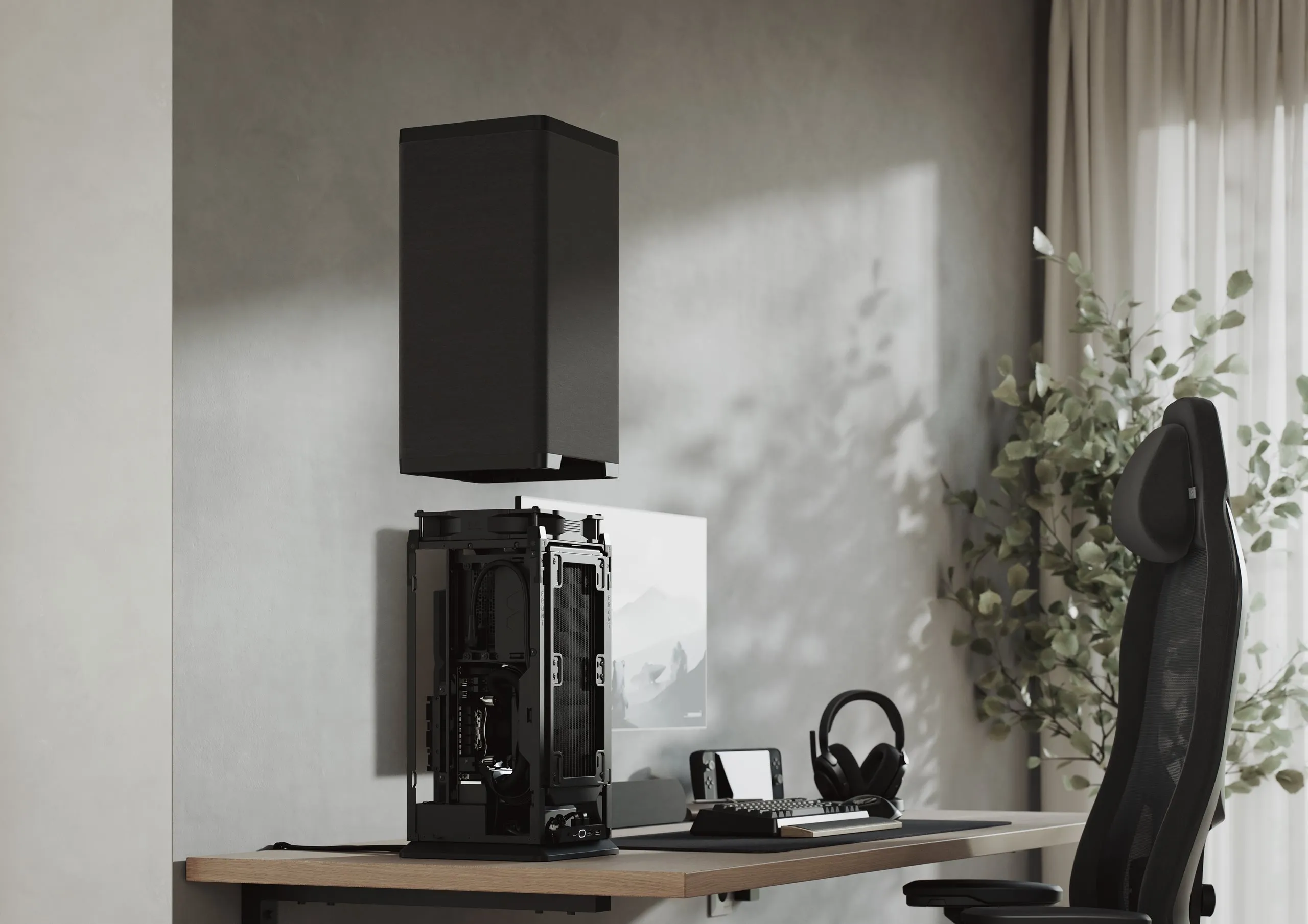 Fractal Design Mood Mini-ITX Small Form Factor Case (Black) overview 1