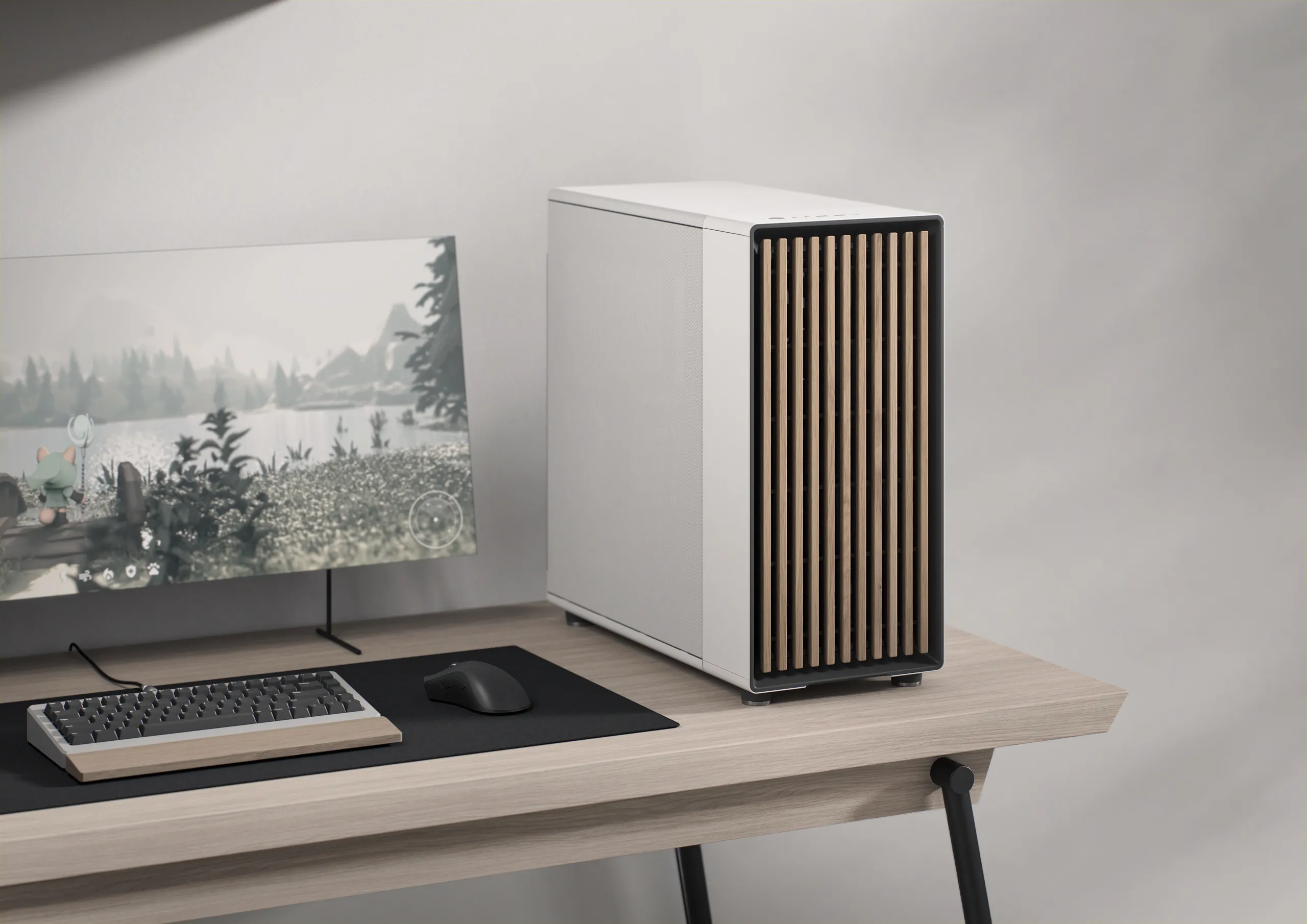 Fractal Design North XL Chalk White TG Clear (E-ATX) Mid Tower Cabinet overview 3