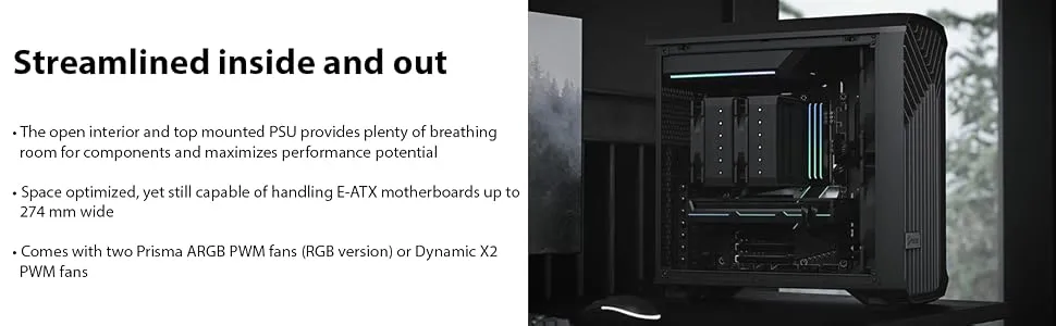 Fractal Design Torrent Compact Steel Atx Mid Tower Cabinet (Solid Black) overview 2
