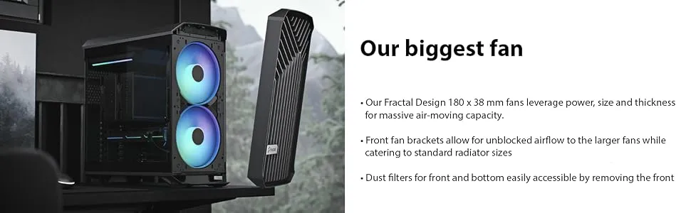 Fractal Design Torrent Compact Steel Atx Mid Tower Cabinet (Solid Black) overview 3