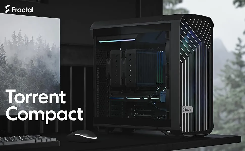 Fractal Design Torrent Compact TG Light Tint RGB (E-ATX) Mid Tower Cabinet (Black) overview 1